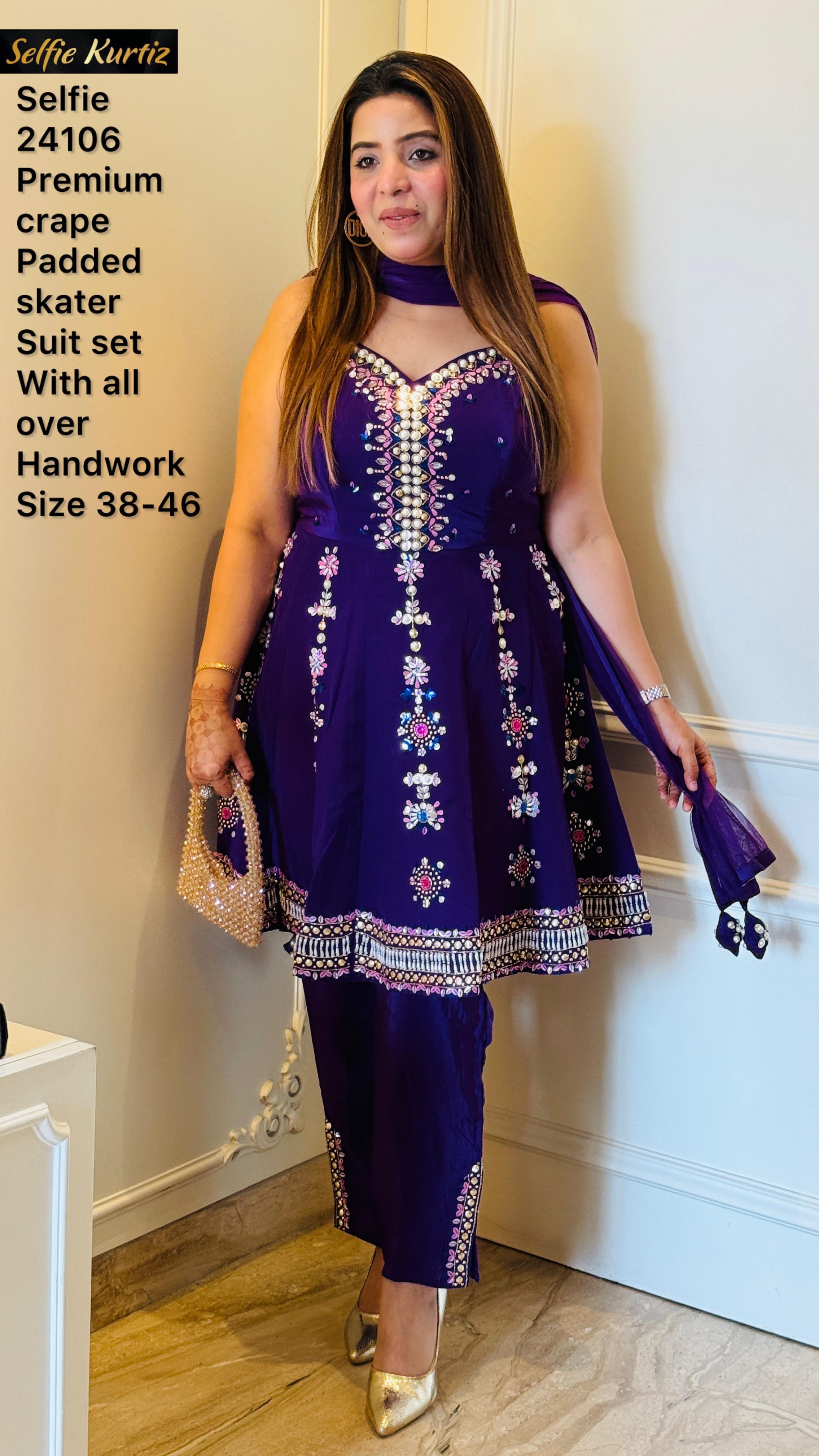 Zehra Skater Ensemble- Yellow, Navy, Purple